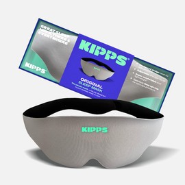 KIPPS Original Sleep Mask - Light Blocking, 3D Eye Mask, Zero Eye Pressure, Comfortable & Adjustable, Perfect for Sleep/Travel/Yoga and to add More Zen in Your Life - Cool Grey