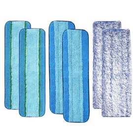 Zengerent 6 Pack Mop Pads Refills for Bona Family of Mops, 2 Microfiber Cleaning Pad, 2 Deep Clean Microfiber Pad, 2 Dust Clean Pads