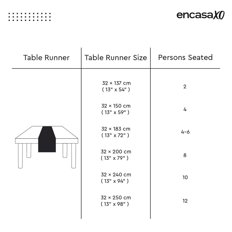 Encasa Table Runner for 6 seater Dining | Solid Blue