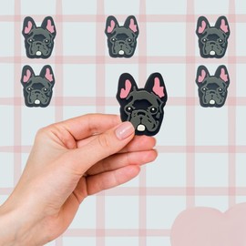 TCHARIRY French Bulldog Dog Shoe Charms - Cute Animal Decoration Charms Gift for Boys Kids Teens and Adults - Set of 5