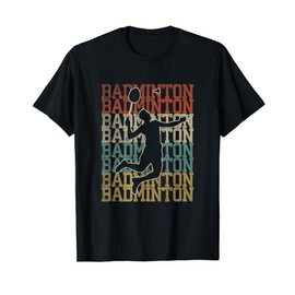 Vintage Badminton Racket Smashing Birdies Designs T-Shirt