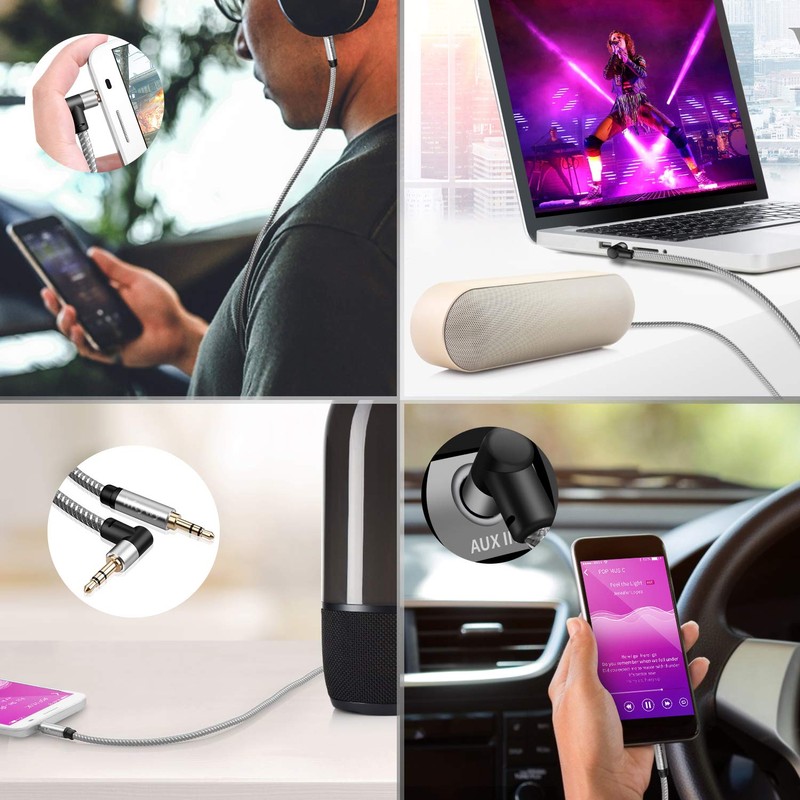 Aux Cord,4ft/1.2M 3.5mm Audio Cable Headphone Cable Male to Male