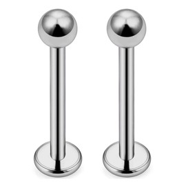 CIZME Titanium Lip Piercing Labret Stud 16G 18G Piercing Lip Monroe Medusa Helix Cartilage Tragus Stud, Titanium