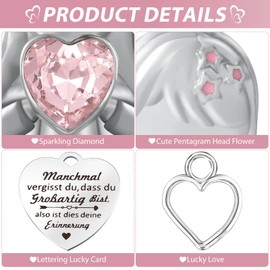 LbsAMP Guardian Angel Keyring with Heart and Engraving Inspirational Gifts Key Ring Angel Lucky Charm Lanyard Gifts for Women Men Guardian Angel, Pink Words 1