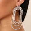 wekicici Dainty Full Rhinestones Statement Drop Dangle Earrings Sparkly Crystal