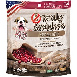 Loving Pets Totally Grainless - Chicken & Cranberry Recipe Sausage Bites For Dogs, 6oz