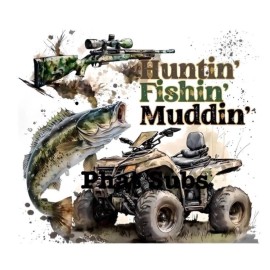 Unbranded 20oz Sublimation Tumbler Wrap Huntin Fishin Muddin Ready To Press Heat Transfer