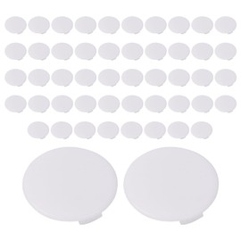 BQLZR Plastic Concealed Hinge Hole Covers Plug Parts White 35mm Hole Pitch Pack of 50