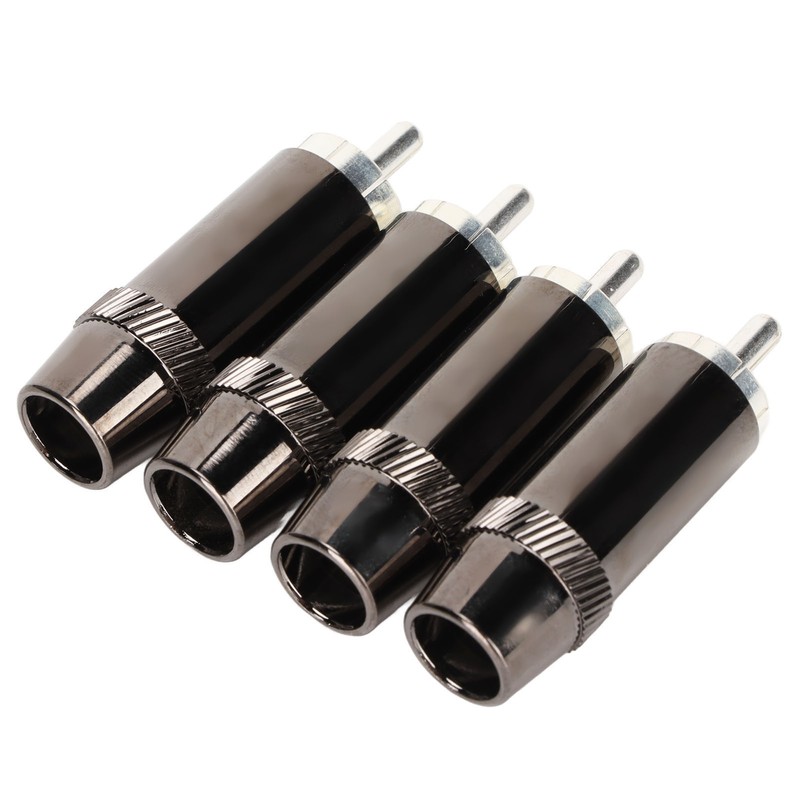 4pcs RCA Sound Plug Silver Plated RCA Male Plug Connector