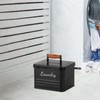 Qianly Laundry Pods Organizer with Wood Handle for Countertop Use,