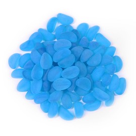 SumDirect 1 Pound 70Pcs Tumbled Matte Beach Sea Glass Beads for Aquarium,Crafts,Decor and Etc (Matte, Sea Blue)