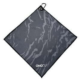 OMGolf Towel Black/Grey camouflage print 25cm x 25cm