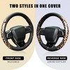 Leopard Steering Wheel Cover for Women, 15 Inch Leather, Brown