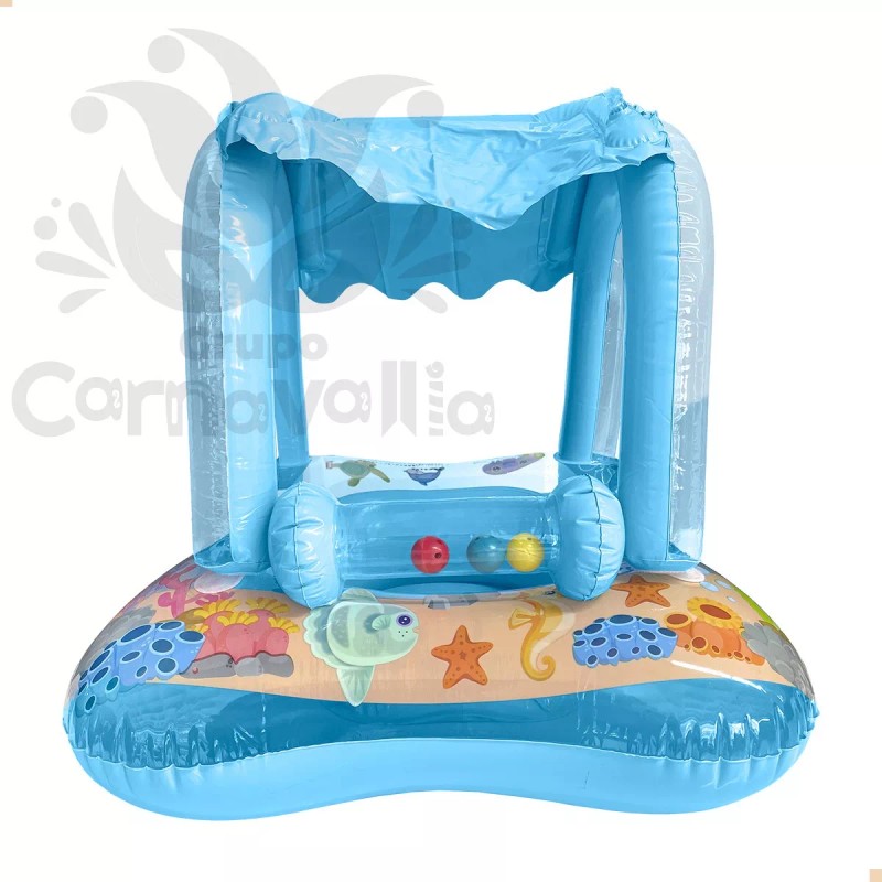 Grupo Carnavallia Salvavidas Inflable Infantil Azul Con Techo Para Bebé