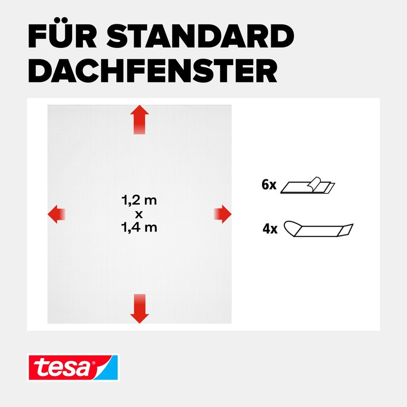 tesa fly screen Comfort Velcro tape for roof windows, white,