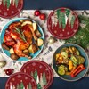 24 Pcs Christmas Paper Plates Red Green Merry Christmas Snowflake