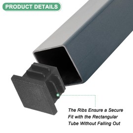 M METERXITY 10-Pack Tubing End Caps, 19 x 19mm Plastic Square Hole Plugs Inserts for Chair Leg/Bar Stool/Fitness Equipment, Chair Glides Fence Plug Floor Protectors