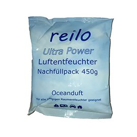 2 x 450 g Ultra Power "Oceanduft" Dehumidifier Granules (Calcium Chloride) Flakes in Fleece Bag - Refill Pack
