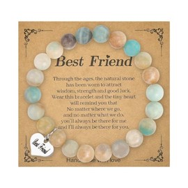 Best Friends Bithday Graduation Gifts for Women Girls Natural Stone Bracelet for Sister Bestie Long Distance Relationship Gift for Best Friend Bracelets Gift for Bff Besties Friendship Gifts