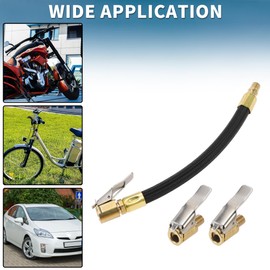 TUCKBOLD for Car Tire Inflator Extension Tube 0.305inx32TPI Durable Air Pump Extend Hose Adapter Tire Valve Black 1 Set 7.09inch 12.6mm OD Undeflatable