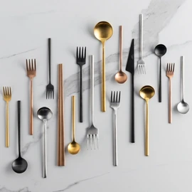 VBC Casa cutlery matte titanium 32 types, gold gold_dessert spoon dessert spoon / VBC까사 커트러리 무광 티타늄 32종, 골드골드_디저트스푼디저트스푼