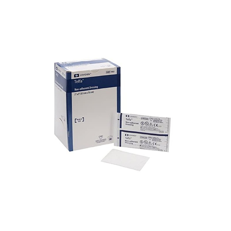Kendall KEN1961 Telfa Non-Adherent Sterile Gauze Pads, 2" x 3",