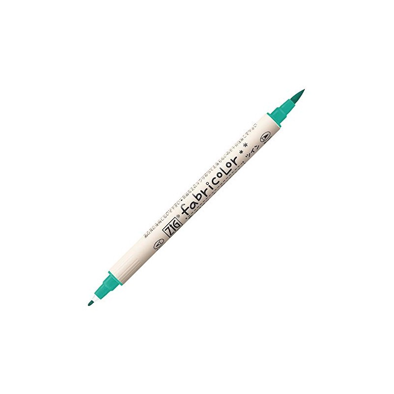 Kuretake TC-4000A-042 Fabric Pen ZIG Fabric Color Twin, Turquoise Green,