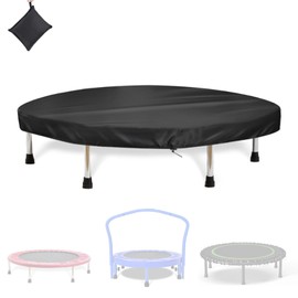Trampoline Cover, Mini Trampoline Cover, Waterproof Fitness Trampoline Covers, Toddler/Adults Trampoline Cover for Indoor/Outdoor/Garden Rebounder, Not Spring Cover (Black, 38inch)