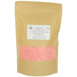 ATTIS Luxurious Bath Salt Soak with Lily of the Valley F. Oil, Pink Himalayan Salt, Magnesium Oils, Kaolin Clay | Vegan | Hand made | Relaxing | Refreshing | Calming | Rejuvenating | (750g)