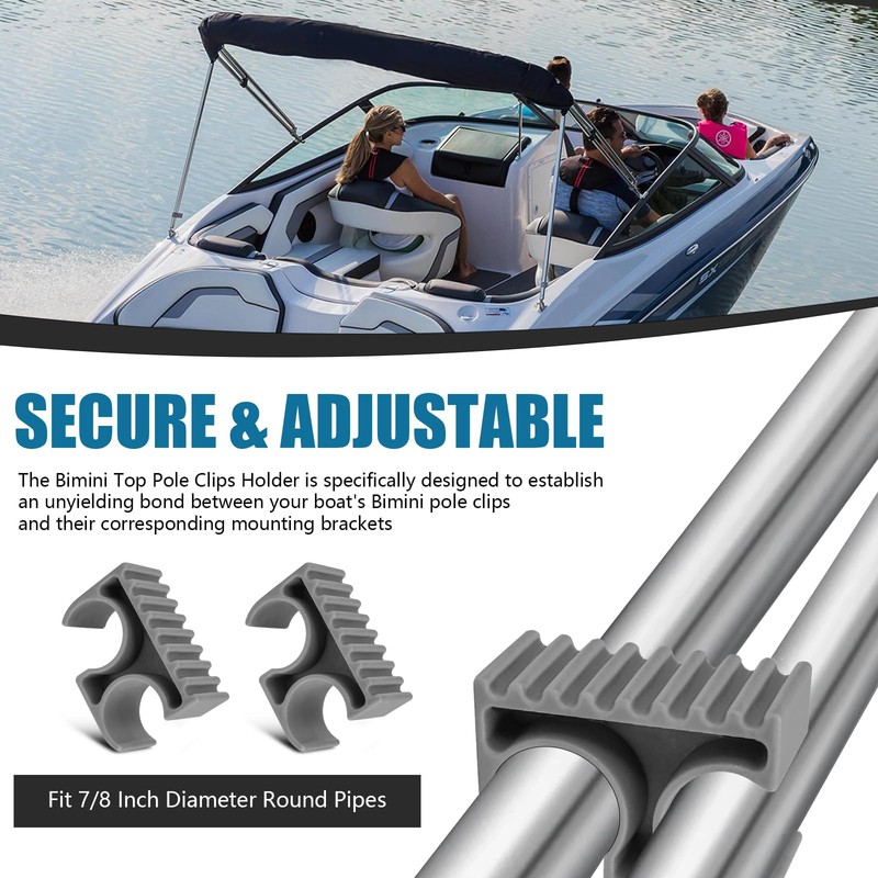 Ahuliao Bimini Top Support Pole Clips for 7/8 inch Boats