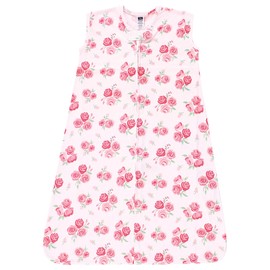 Hudson Baby Hudson Baby Unisex Baby Cotton Sleeveless Wearable Sleeping Bag, Sack, Blanket, Blush Rose, 6-12 Months