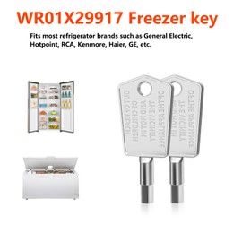 GYQ WR01X29917 Freezer Key, General Electric, Hotpoint Refrigerator Key Series RF-3898-03 1223360 RF-3450-126 RF-3898-04 Cooler Keys -2Pack(Short) (The Big Head)