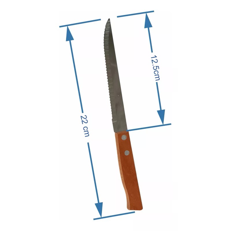 lio2 Cuchillo Steak Sierra Acero Inoxidable Mango De Madera 22cm