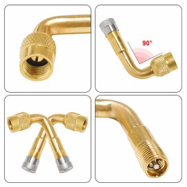Bolatus 2 pieces 90 degree valve extension, valve extension, copper valve adapter, angle valve extension, car valve, tyre valve extension, angle valve for car, motorcycle, bicycle, scooter