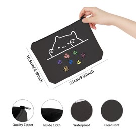 Cat Throwing Dice DND Dungeon Master Bag of Holding Zipper Pouch Gamer Dice Bag (Dragons Card CA)
