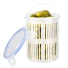 Qcwwy Cucumber Jar with Strainer, Continuous Cucumber Contianer with Removable