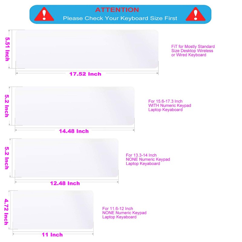 14.48" x 5.2" Universal Keyboard Cover Skin Design for 15.6"-17.3"