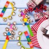 Whaline 4pcs Hand Jingle Bells Hand Sleigh Bells Rainbow Rattles