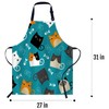 Smooffly Cute Cats with Fish Bone Apron,Adjustable Neck Bib Apron