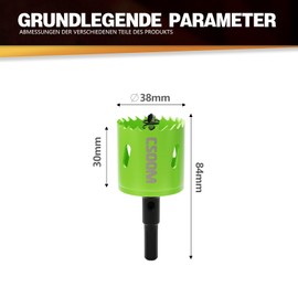 CSOOM 38 mm M42 Bi-Metal Hole Saw Drill Bit for Working in Plasterboard, Plastic, Wood, Thin Metal, Thin Sheet Steel, High Performance Drilling Tool