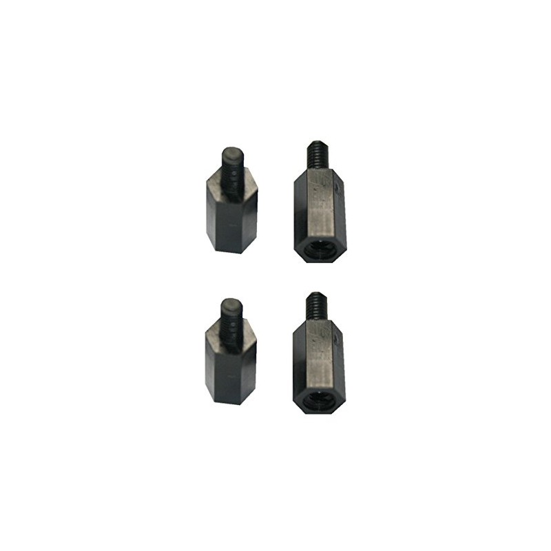 Distance Bolts Spacers M3 12 mm Polyamide Black Set of