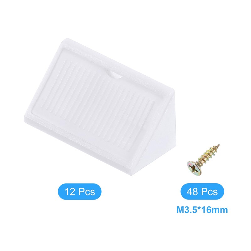 sourcing map 12 Pcs 90 Degree Plastic Corner Braces, 20x42x20mm