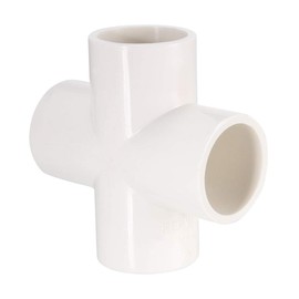 sourcing map PVC Pipe Fitting 4 Way Cross Schedule 40 25mm Socket Tee Corner Fittings White 2pcs
