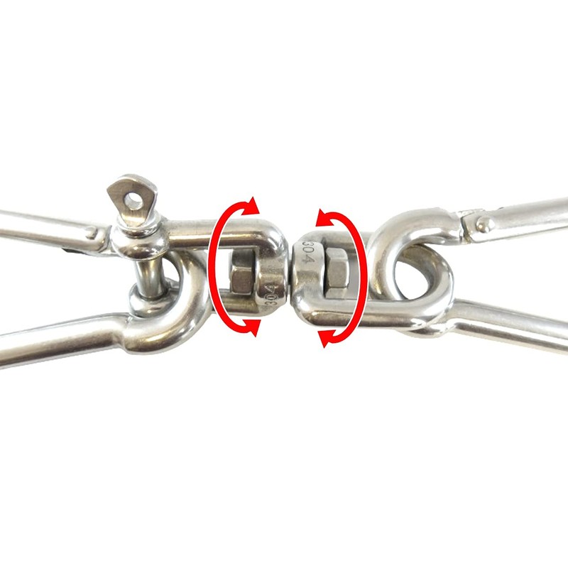 FregocS SW-OX-M6-6p Shackle, 0.2 inch (6 mm) Nominal Stainless Steel,