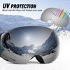 Odoland Magnetic Interchangeable Ski Goggles with 2 Lens, Large Spherical