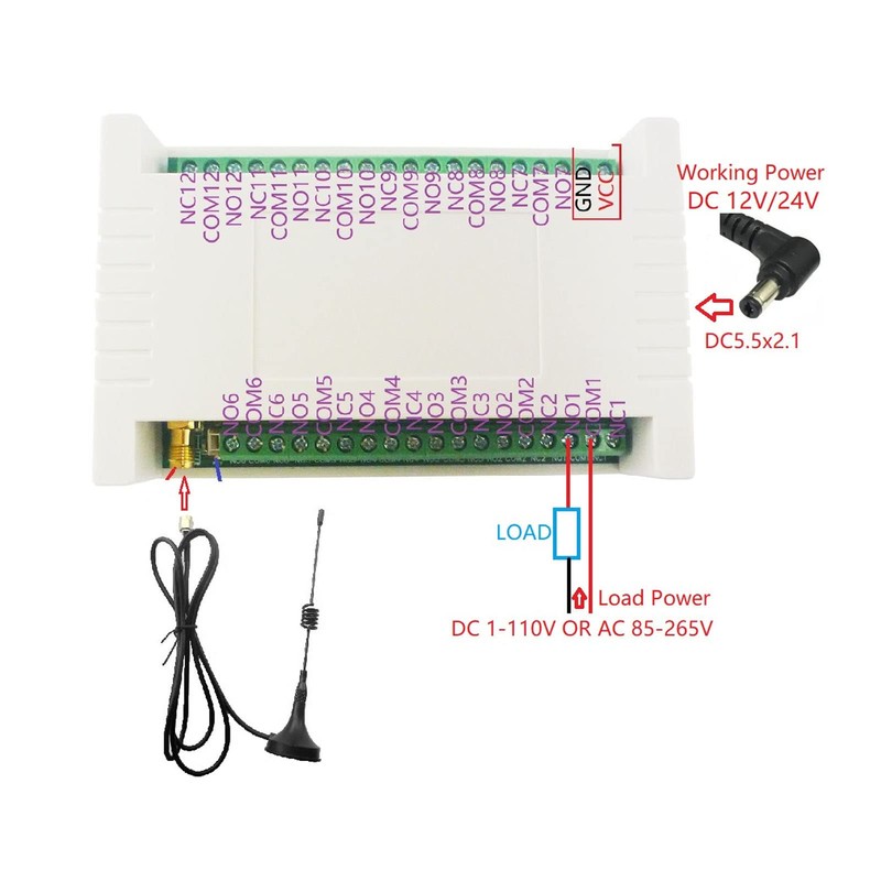 Crane Remote Control, 12 Key Remote Control Encoder with Antenna