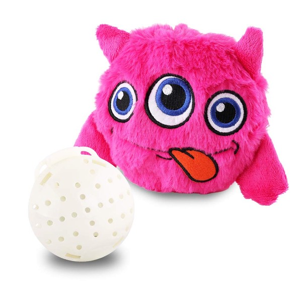 Petbobi Interactive Dog Toys Monster Active Ball for Dogs with Battery Operated, Include Self Moving Balls and Chewable Plush Cover for Small and Medium Dogs to Chase, Pink Bobby