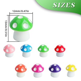 Begino 120pcs Mini Resin Mushrooms Decor Set - 8 Colors Tiny Fairy Garden Accessories for Dollhouse, Aquarium, Terrarium Landscape - Miniature Mushroom Figures Bulk Micro Decorations