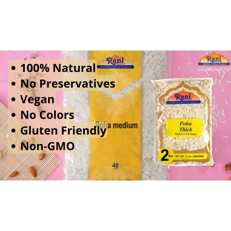 Rani Poha (Powa) Thick Medium-Cut (Flattened Rice) 14oz (400g)