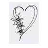 Azeeda 'Blumenherz' Temporäres Tattoo - Hautfreundlicher & Ungiftiger Abziehbild ·